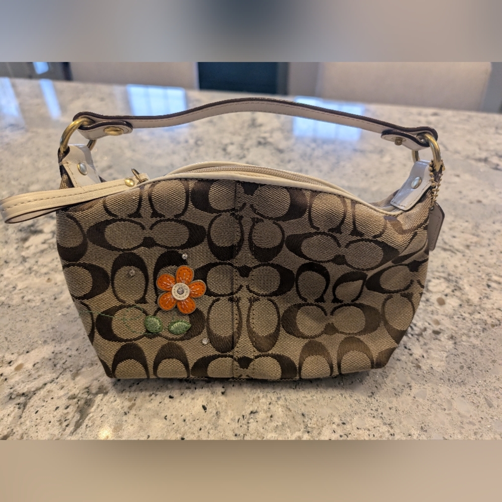 Coach Mini Bag in Brown with Floral Design
